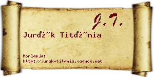 Jurák Titánia névjegykártya